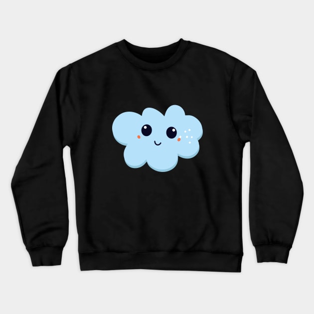 Cute Cloud Smiling Face Crewneck Sweatshirt by imtasmeena